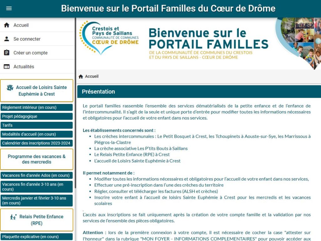 Portail familles